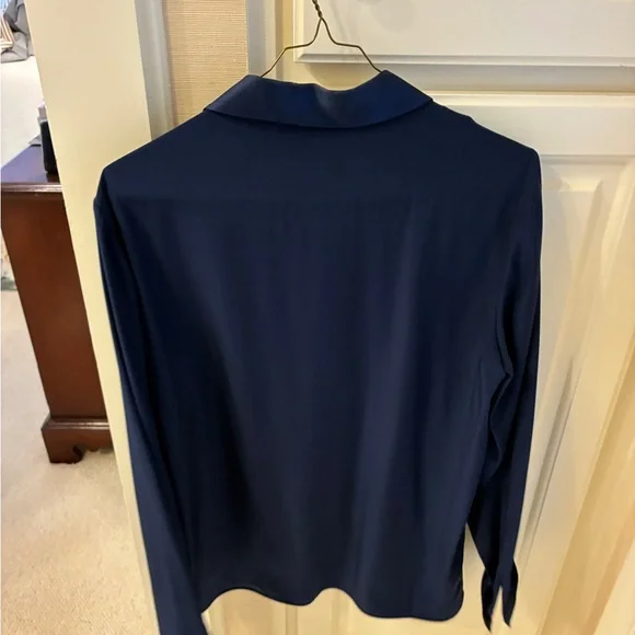 Lafayette 148 New York Deep Blue Blouse - Picture 2 of 3